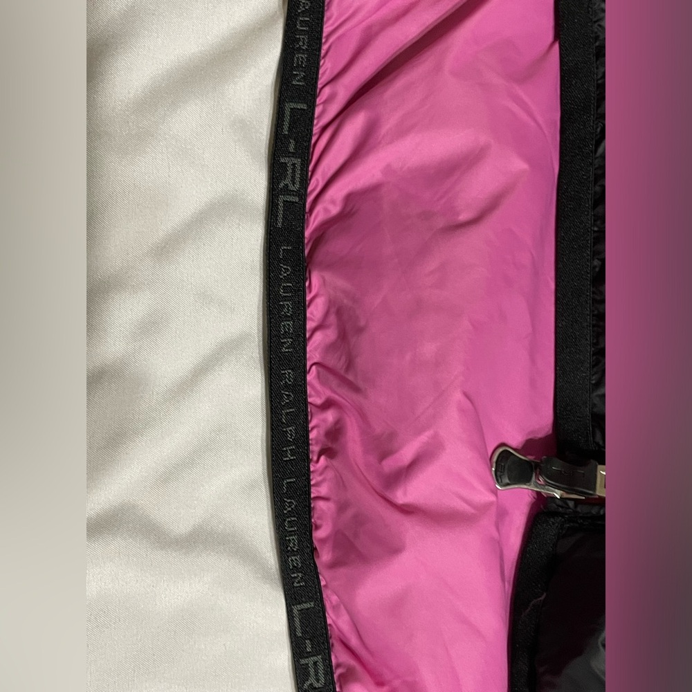 Lauren Ralph Lauren Black Quilted Vest with Pink Accents - Picture 8 of 10